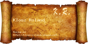 Klosz Roland névjegykártya